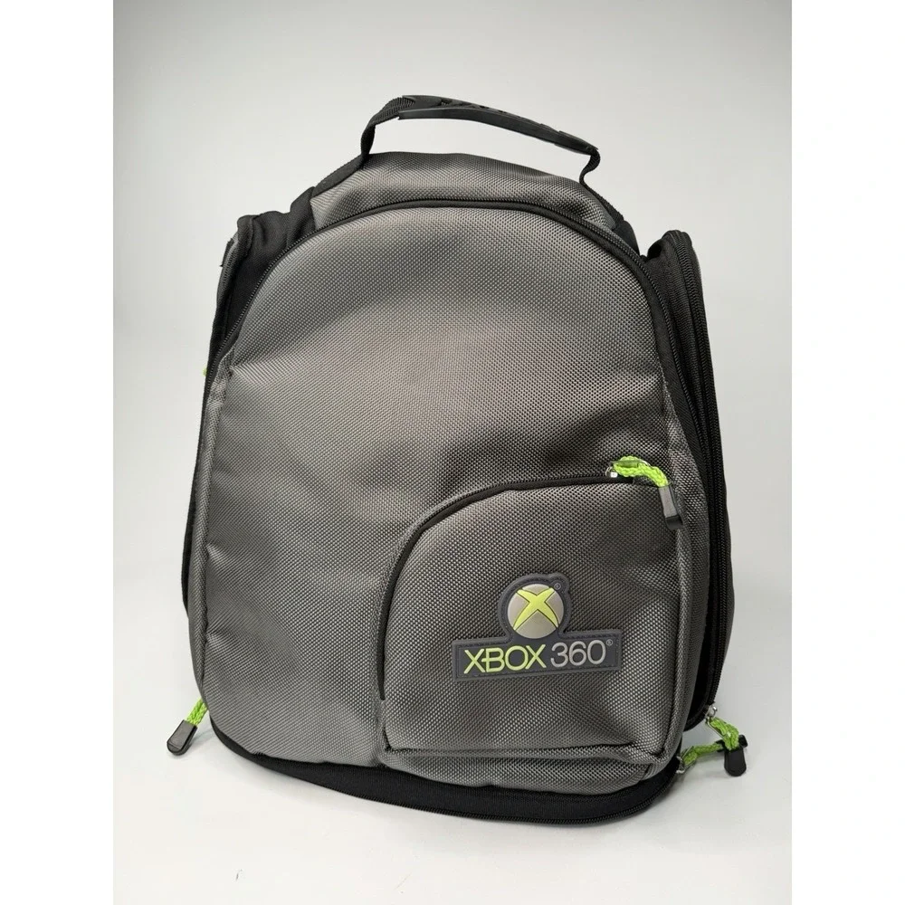 XBOX 360 Backpack Protective Backpack Travel Bag, Black Gray & Green